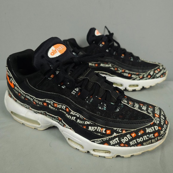 Nike Air Max 95 Shoes Men Size 9 Black Orange White Just Do It Pack AV6246-001 - Picture 1 of 16